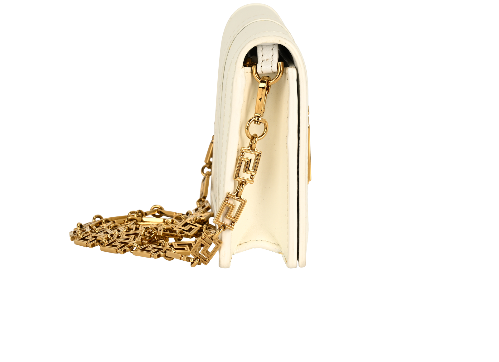 Greca Goddess Wallet On Chain, &pound;395, Handbags, White, Leather, Side view